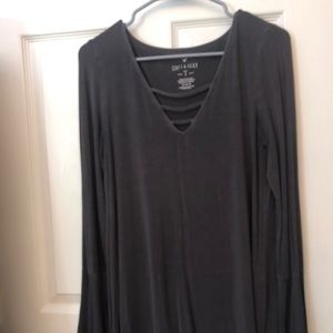 Long bell sleeve top